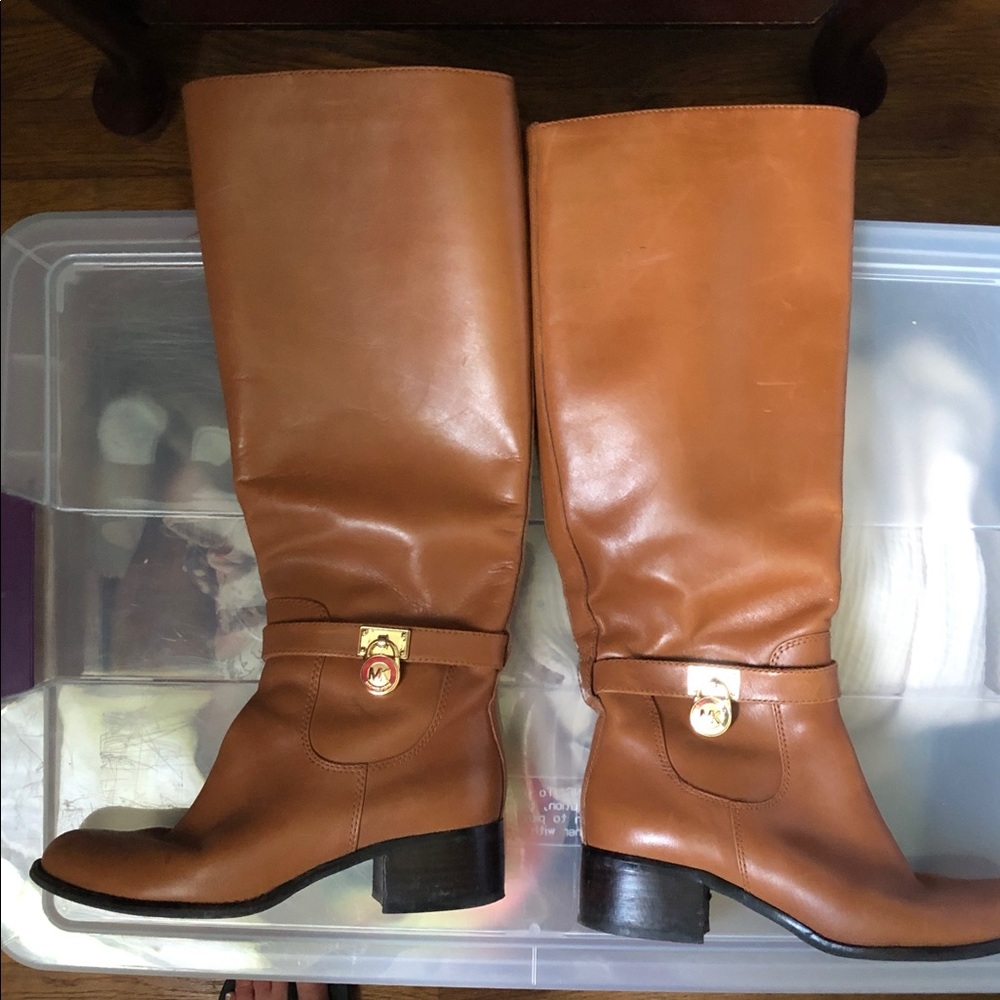 MICHAEL Michael Kors Tall Leather Riding Boots - Brown